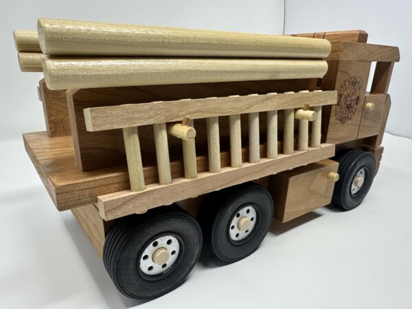 Handmade Wooden Toy Fire Truck